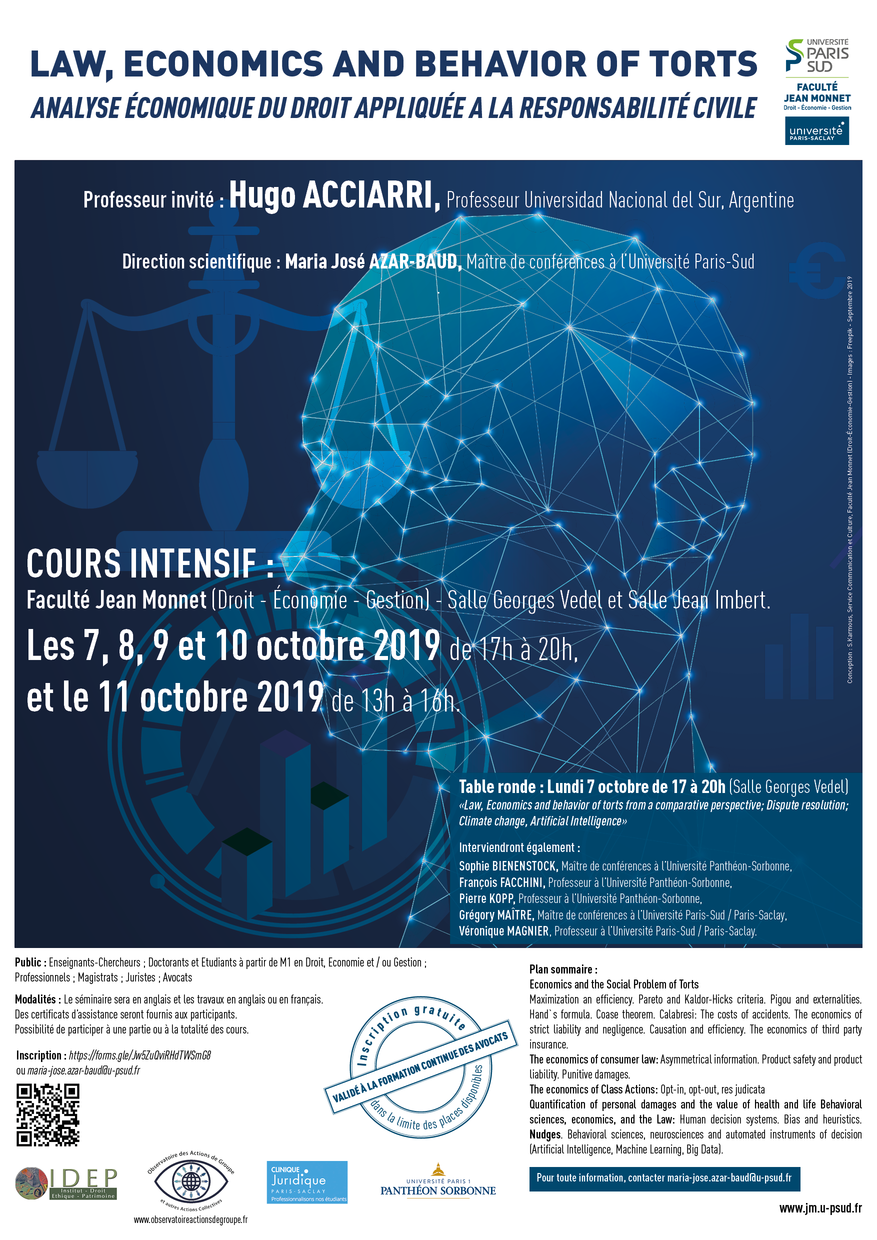 Affiche a3 law economics and behavior of torts reduite2