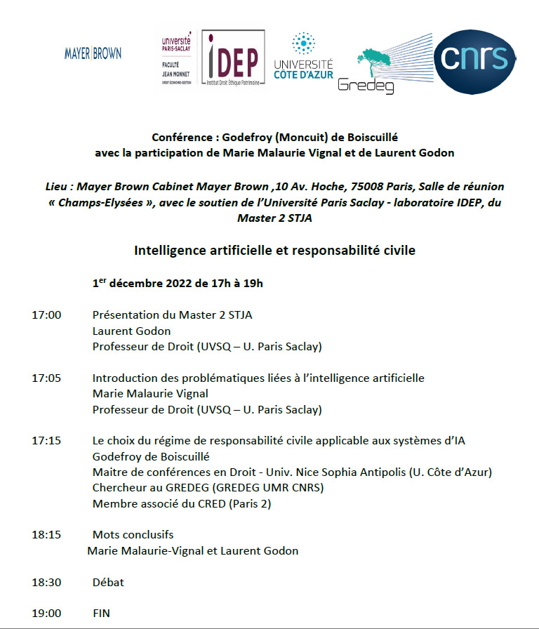 Intelligence artificielle et responsabilite civile